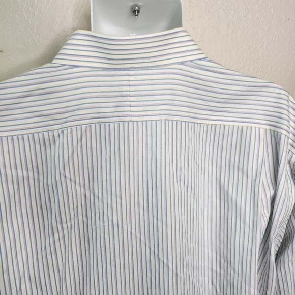 Paul Frederick Striped Men Long Sleeve Button Down Shirt Size 18.5 37 - Picture 7 of 9